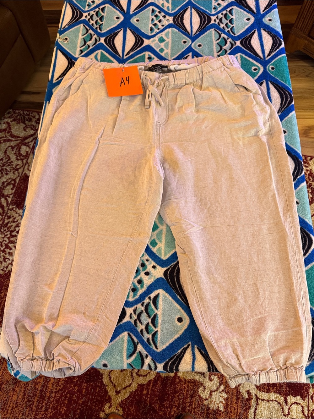 Lane Bryant Light tan Elastic Waist and ankle Drawstring Joggers